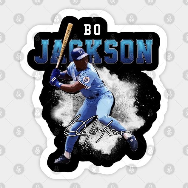 Bo Jackson Bo Knows Signature Vintage Legend Baseball Football Rap Bootleg Graphic Style Sticker by Koch Sean